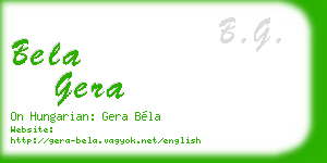 bela gera business card
